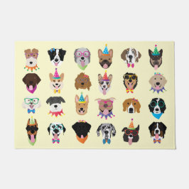 Happy Birthday Hund Faces Pawty Animals Fußmatte