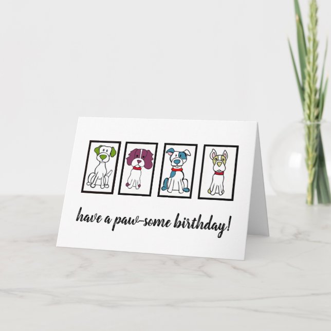 Happy Birthday - Hund Karte (Vorderseite)