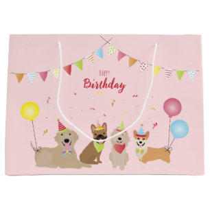 Happy Birthday Hund Party Große Geschenktüte