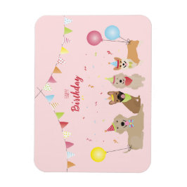 Happy Birthday Hund Party Magnet