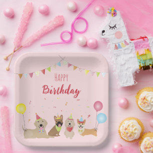 Happy Birthday Hund Party Pappteller