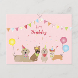 Happy Birthday Hund Party Postkarte