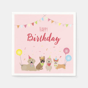 Happy Birthday Hund Party Serviette
