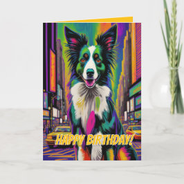 Happy Birthday Hund (Pop-Art) Karte