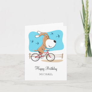 Happy Birthday Hund Welpenfahrrad Rad Rad Karte