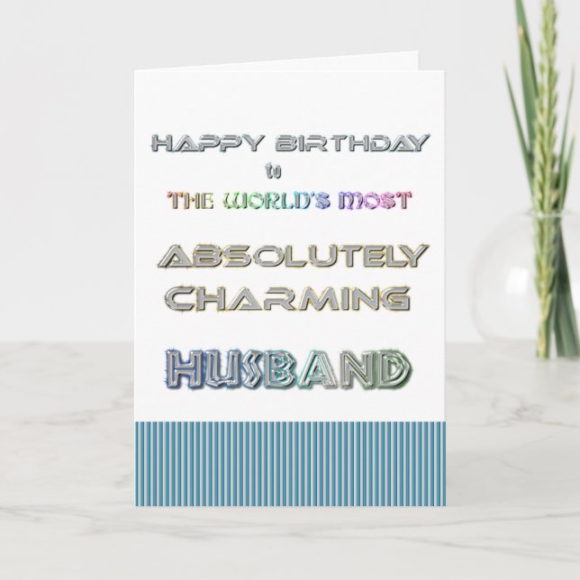 Happy Birthday Husband Card Karte (Vorderseite)