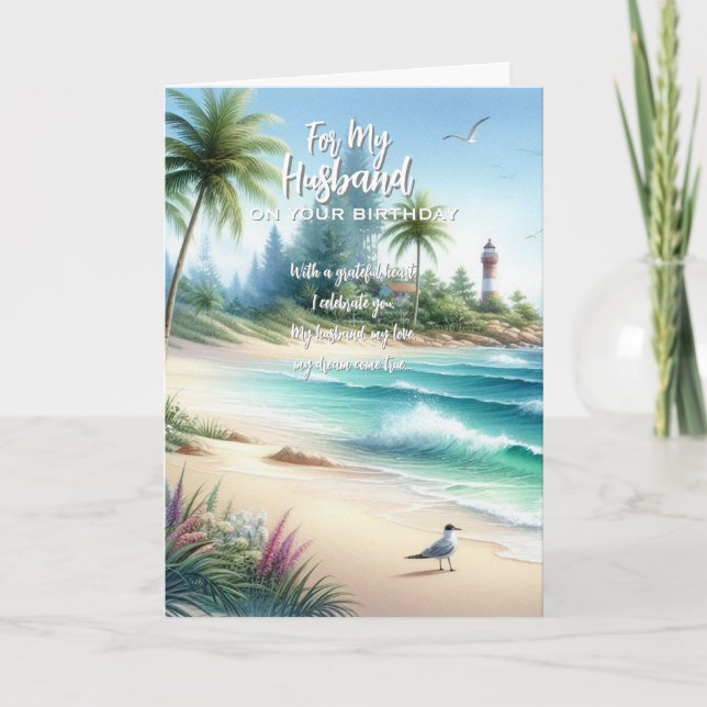 Happy Birthday Husband Dankeskarte (Vorderseite)