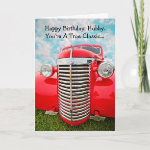 Happy Birthday Husband True Classic Car Card Karte