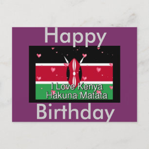 Happy Birthday I Liebe Kenya Postcard Postkarte