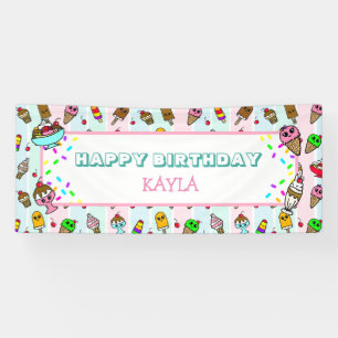 Happy Birthday Ice Cream and Sprinkles Geburtstag Banner
