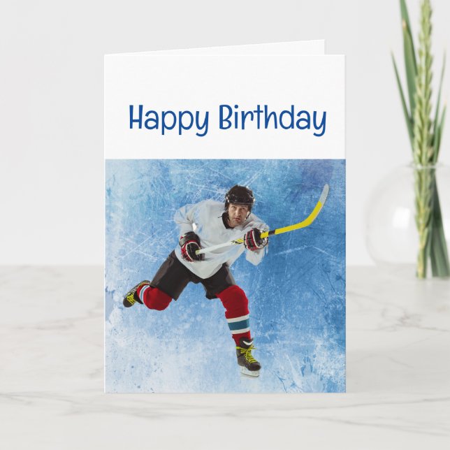 Happy Birthday Ice Hockey Sport Karte (Vorderseite)