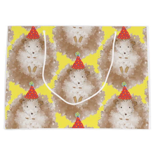 Happy Birthday Igel Geschenktasche Große Große Geschenktüte (Vorderseite)