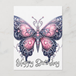 Happy Birthday Imaginative Butterfly Design Postkarte