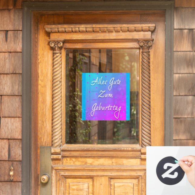 Happy Birthday in German Window Cloning Fensteraufkleber (Haustür)