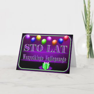 Happy Birthday in Polish Card Karte