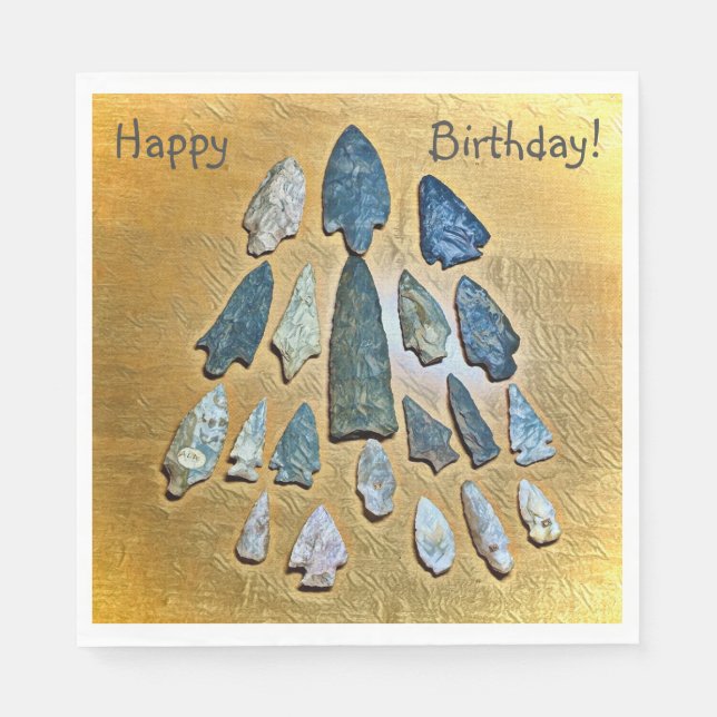 Happy Birthday Indian Arrowhead Serviette (Vorderseite)