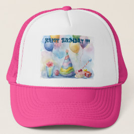 Happy Birthday individuell anpassbar Truckerkappe