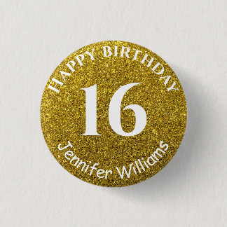 Happy Birthday Individuelle Name Age Year Gold Gli Button