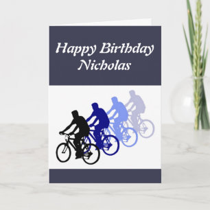 Happy Birthday Individuelle Name Biking Design Karte