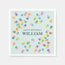 Happy Birthday Individuelle Name Confetti Mint Gre Serviette