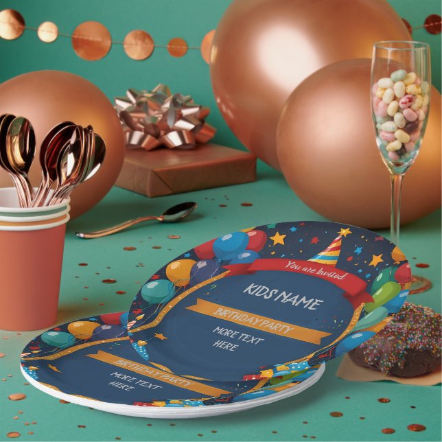 Happy Birthday Invite Pappteller (Multi)