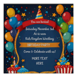 Happy Birthday Invite Poster