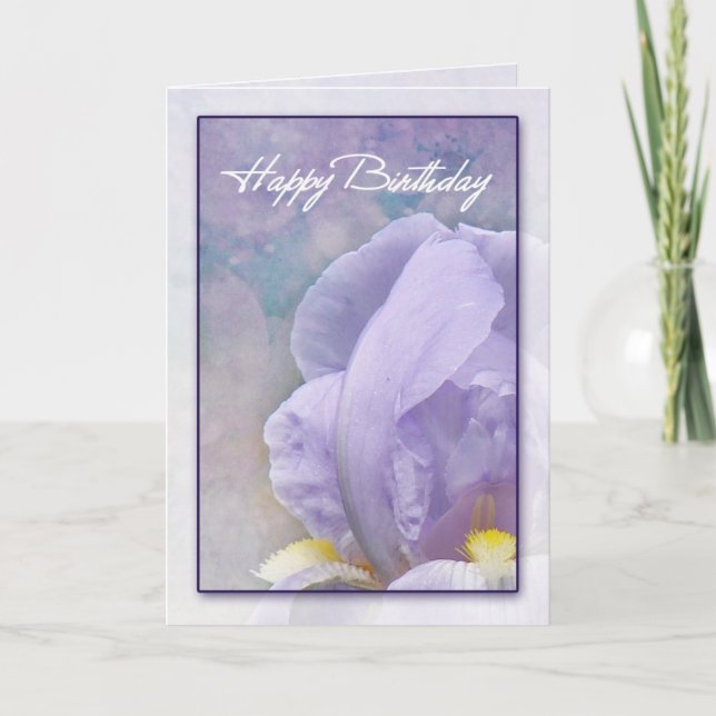 Happy Birthday Iris Greeting Card Karte (Vorderseite)