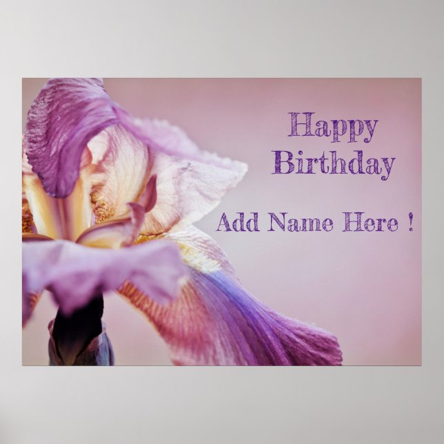 Happy Birthday Iris mehrfarbiges Poster (Vorne)