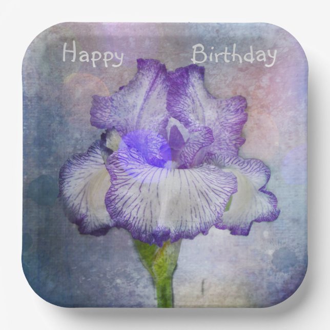 Happy Birthday Iris Paper Tellers Pappteller (Vorderseite)