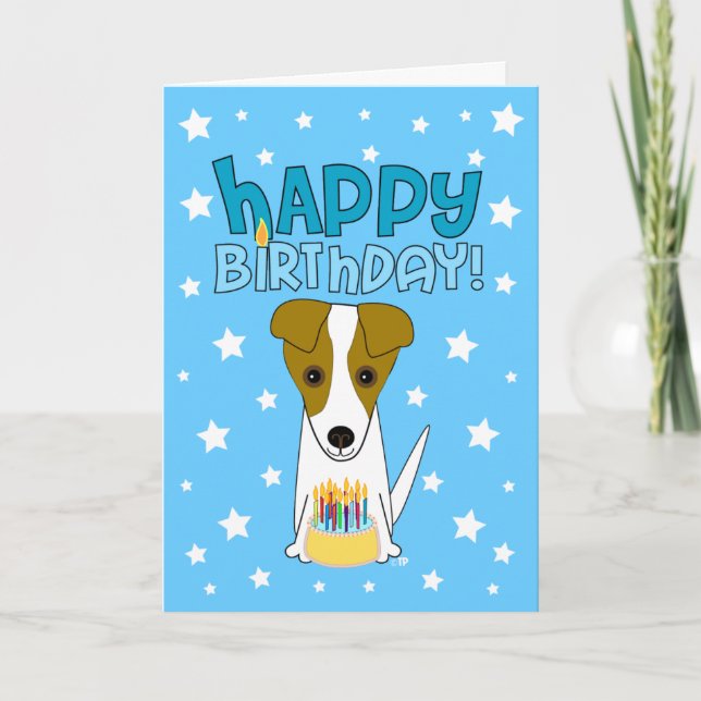 Happy Birthday Jack Russell Terrier Karte (Vorderseite)