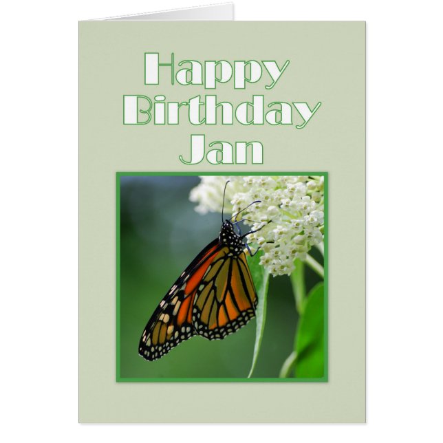 Happy Birthday Jan Monarch Butterfly (Vorne)