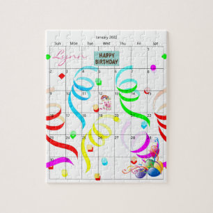 Happy Birthday January 2022 Calendar Puzzles