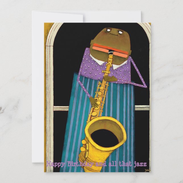 Happy Birthday Jazz Card Feiertagskarte (Vorderseite)