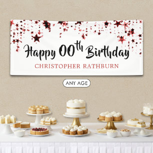 Happy Birthday JEAR Rote Sterne Name Banner