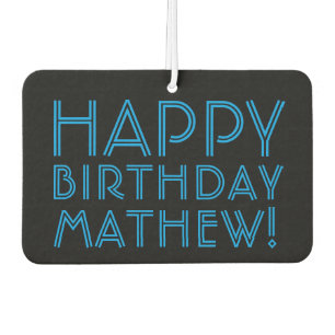 Happy Birthday (JEDER NAME)   Blau & Schwarz (oder Autolufterfrischer