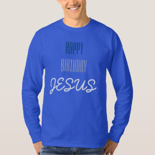 Happy Birthday JESUS - Blau, Weiß & Grau Moderne T-Shirt