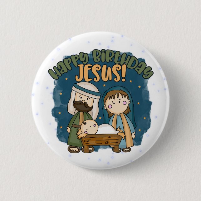 Happy Birthday Jesus Button (Vorderseite)