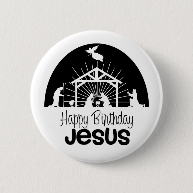 Happy Birthday Jesus Button (Vorderseite)