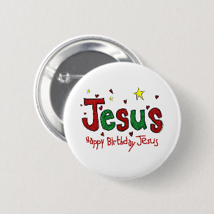 Happy Birthday Jesus Button