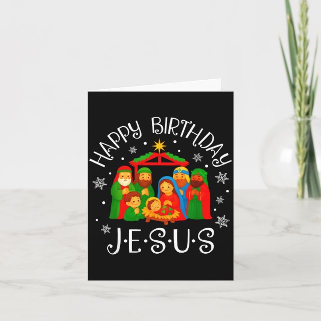 Happy Birthday Jesus Christmas Pajamas Xmas Squad  Karte (Vorderseite)
