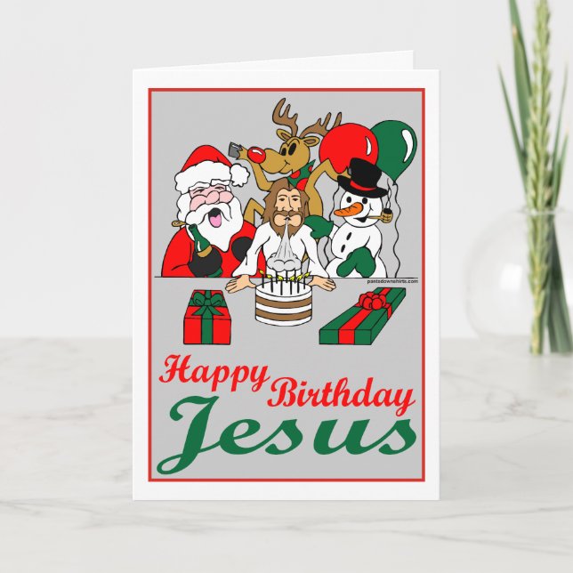 Happy Birthday Jesus Feiertagskarte (Vorderseite)