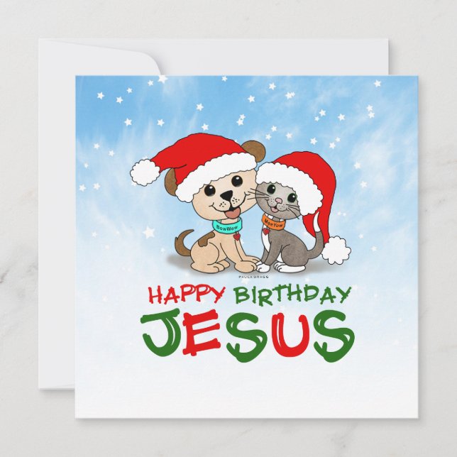 Happy Birthday Jesus Feiertagskarte (Vorderseite)