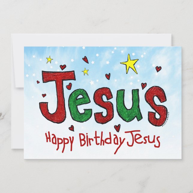 Happy Birthday Jesus Feiertagskarte (Vorderseite)