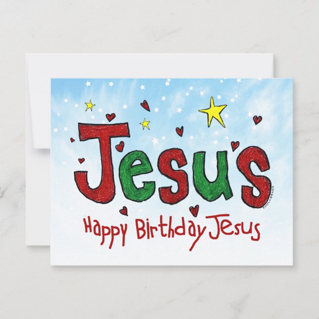 Happy Birthday Jesus Feiertagskarte (Vorderseite)