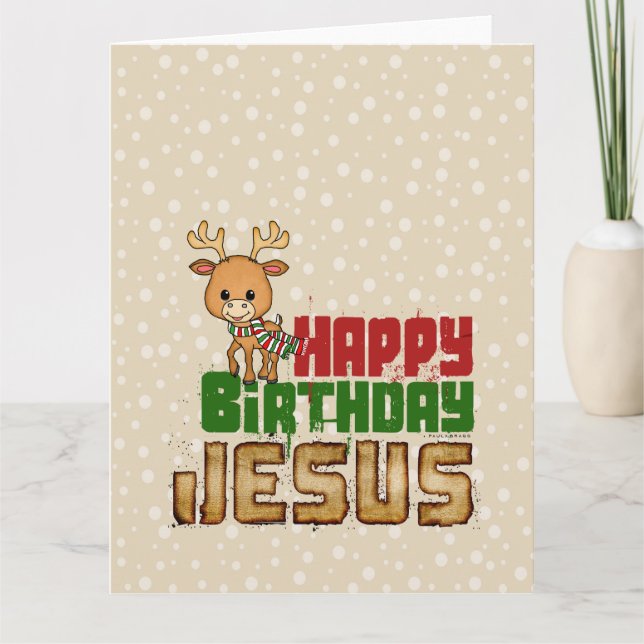 Happy Birthday Jesus Karte (Vorderseite)