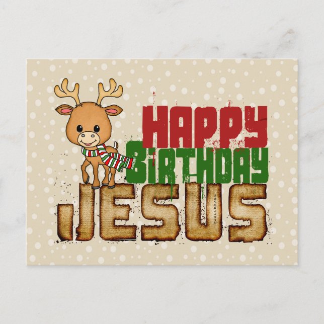 Happy Birthday Jesus Postkarte (Vorderseite)