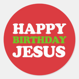 Happy Birthday Jesus Runder Aufkleber