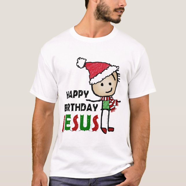 Happy Birthday Jesus T-Shirt (Vorderseite)