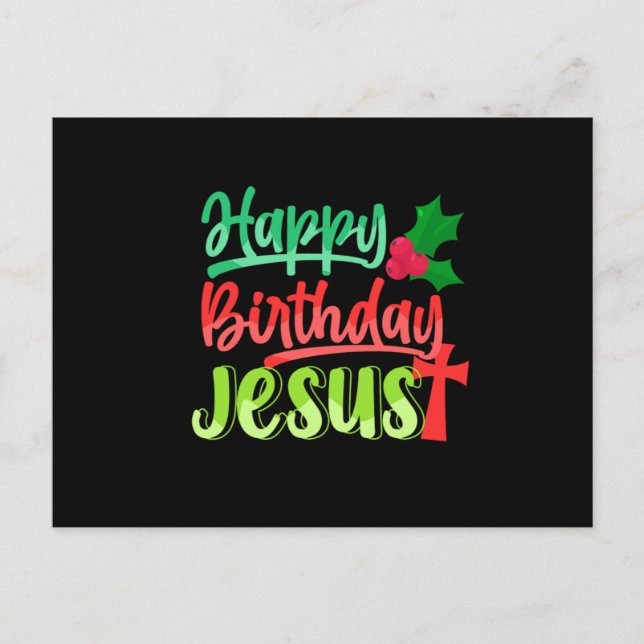 Happy Birthday Jesus Xmas Merry Christmas Gift Postkarte (Vorderseite)