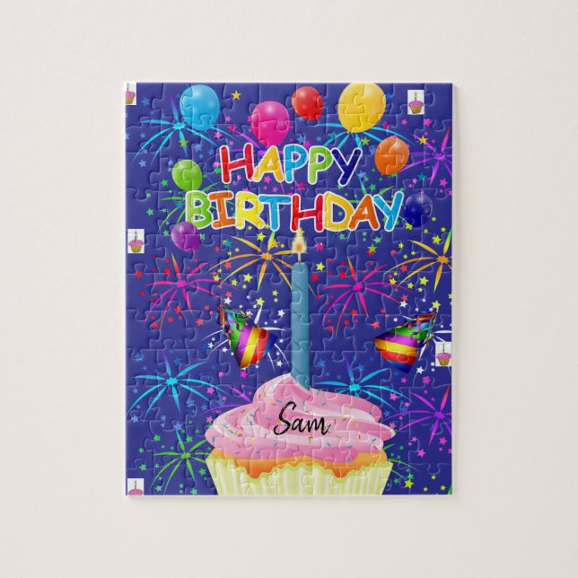 Happy Birthday Jigsaw Puzzle Blue (Vertikal)